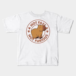 Not Fast Not Furious Capybara by Tobe Fonseca Kids T-Shirt